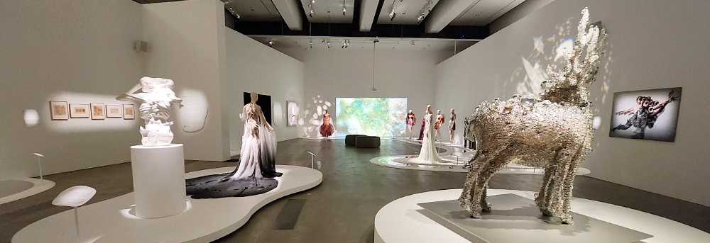 Gallery space with Iris Van Herpens work